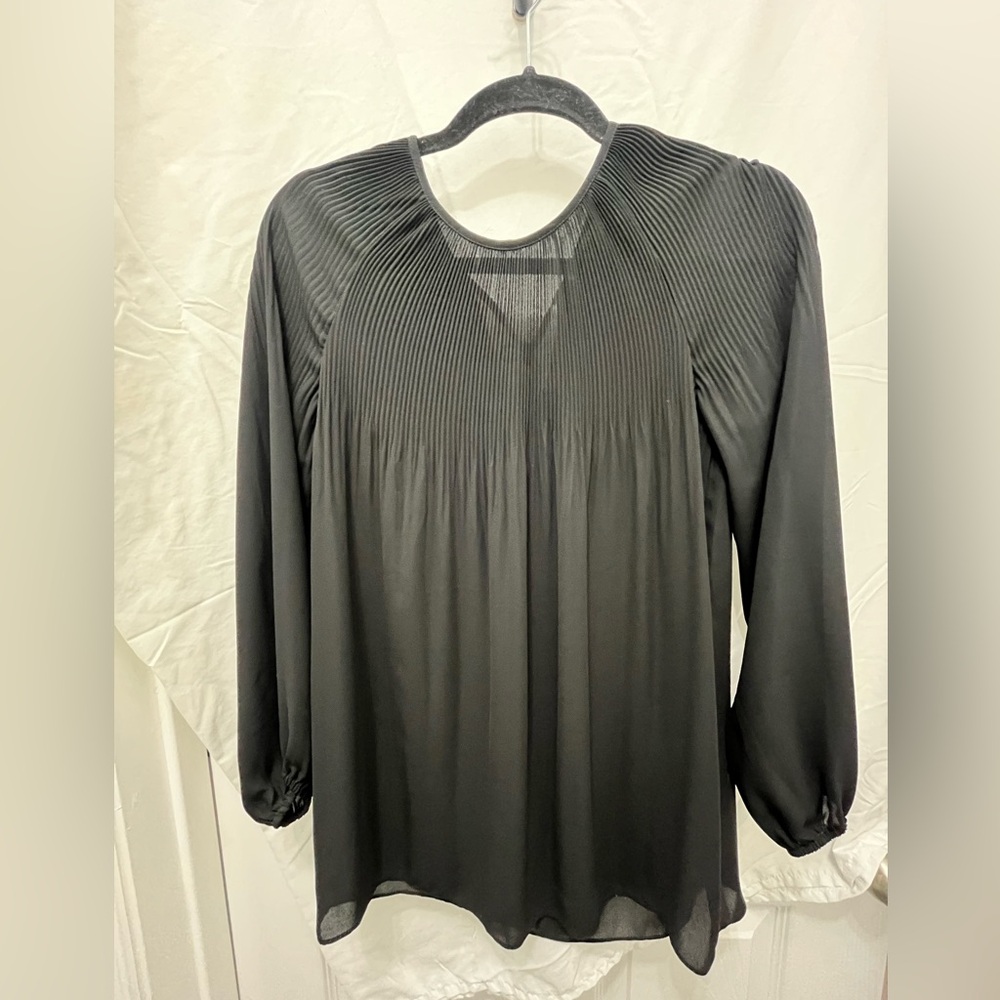 Max Studio Black Pleated Blouse Size XS